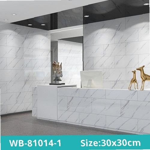 30*30cm Self Adhesive Waterproof Ceramic Tile Stickers Easy Apply Contact Paper Floor Wallpaper Decal for Kitchen Living Room Decor